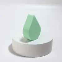 Спонж для макияжа «Плоская капля», 6×4.5 см, зелёный