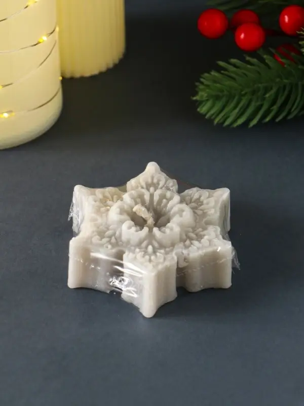 Свеча "Звездочка ажурная" 75х70х25 мм, серебро