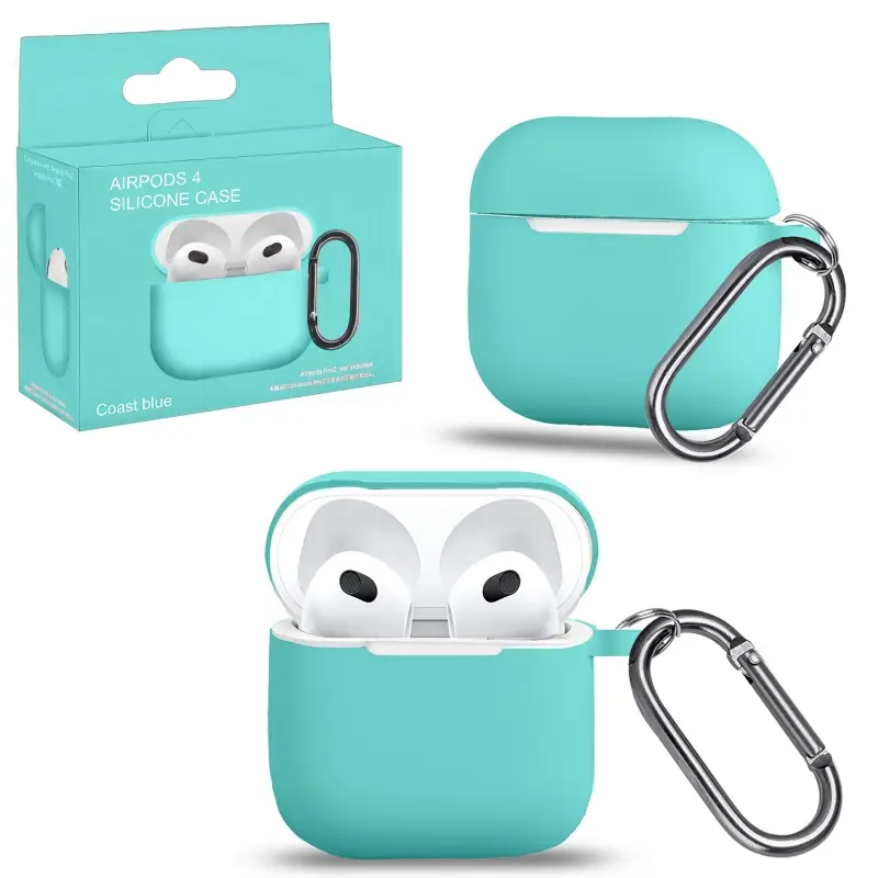 Чехол для AirPods 4 с карабином №17 Coast Blue