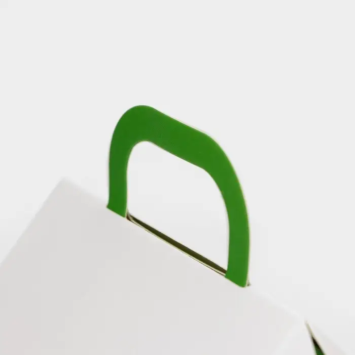 Коробка складная Новогодняя «Домик» зеленая 8.5×8.5×10 см