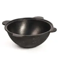 Казан, 6 л, плоское дно, алюминиевая крышка, чугун