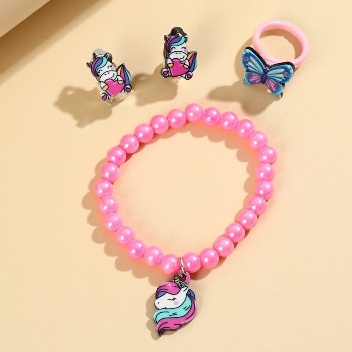 Набор бижутерии «Улыбайся и мечтай» браслет, серьги, кольцо Набор бижутерии «Улыбайся и мечтай» браслет, серьги, кольцо