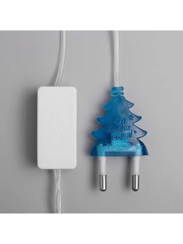 Гирлянда &laquo;Нить&raquo; 2 м с насадками &laquo;Снежинка матовая&raquo;, IP20, прозрачная нить, 36 LED, свечение синее, 220 В