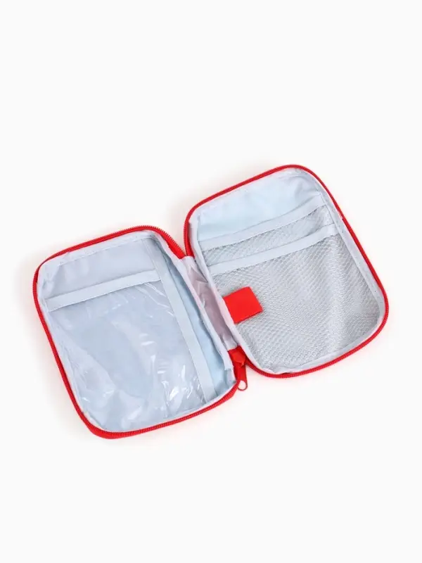 Косметичка-аптечка походная на молнии, с отделами, на подкладке, алая