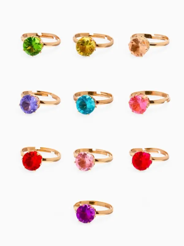 Кольцо &laquo;Выбражулька. Стразы&raquo;, крупные, МИКС