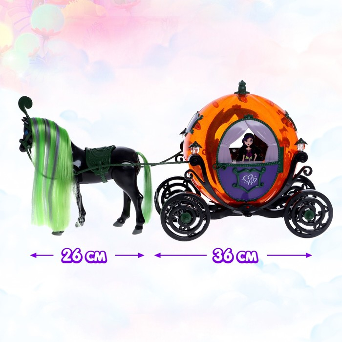 Карета для кукол, лошадь ходит Карета для кукол, лошадь ходит