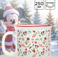 Кружка керамическая новогодняя Merry Christmas, Микки Маус и друзья, 250 мл
