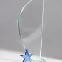 Стела стеклянная &laquo;Звёздочка и парус&raquo;, 12&times;4&times;25 см