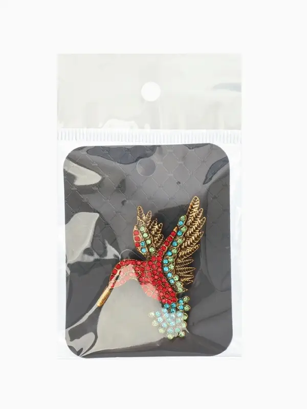 Брошь Брошь "Калибри", цветная в чернёном золоте