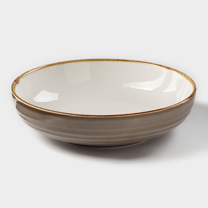 Тарелка фарфоровая глубокая Magistro «Церера», 1,1 л, d=22 см, цвет коричневый Тарелка фарфоровая глубокая Magistro «Церера», 1,1 л, d=22 см, цвет коричневый