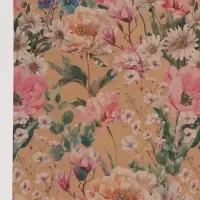 Бумага упаковочная крафт &laquo;Цветы&raquo;, 70&times;100 см