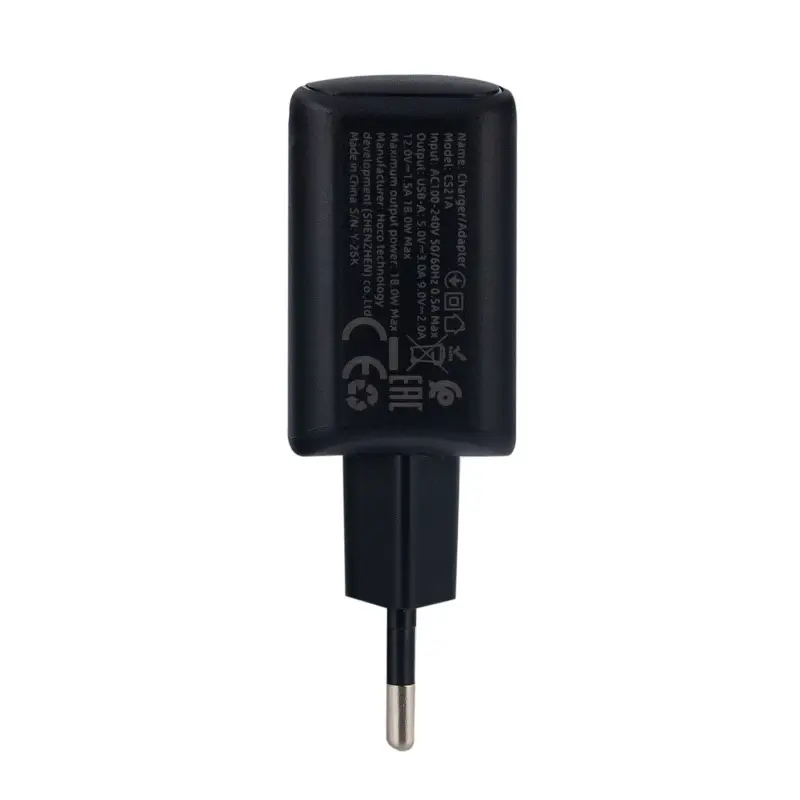 Сетевое зарядное устройство с кабелем USB на Type-C Q.C 3.0 CS21A HOCO черное