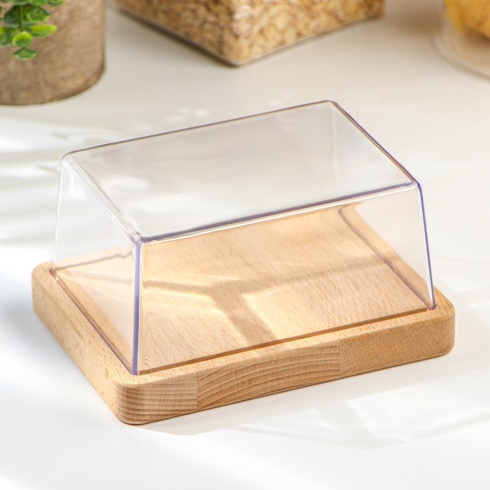 Маслёнка «Модерн», 14,5×11×7,5 см, цвет прозрачный Маслёнка «Модерн», 14,5×11×7,5 см, цвет прозрачный