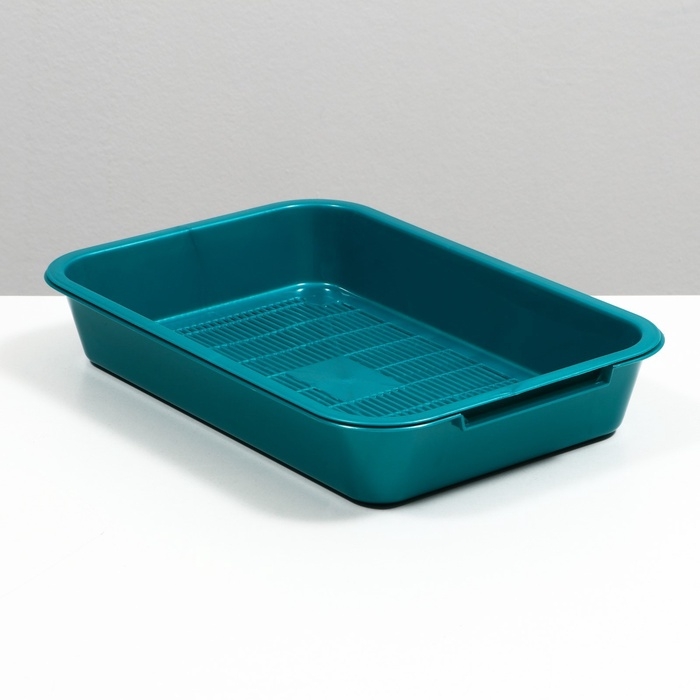 Туалет перламутровый средний с сеткой 36 х 26 х 6,5 см, бирюзовый Туалет перламутровый средний с сеткой 36 х 26 х 6,5 см, бирюзовый