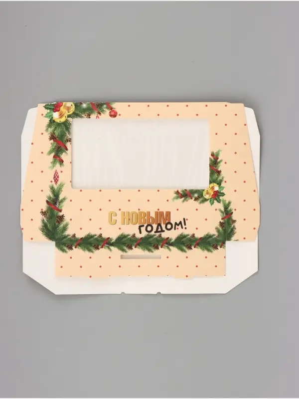 Коробка новогодняя складная &laquo;Праздничное настроение&raquo;, 20&times;12&times;4 см с окном