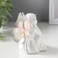 Сувенир полистоун "Девочка-бабочка" белый 6,5х10х9,7 см