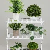 Подставка для цветов Greengo, 3 полки, 50&times;25&times;46 см, напольная, бамбук, белая
