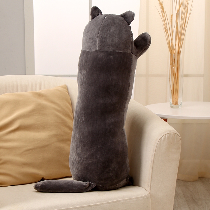 Мягкая игрушка-подушка «Котёнок», 70 см, тёмно-серый Мягкая игрушка-подушка «Котёнок», 70 см, тёмно-серый