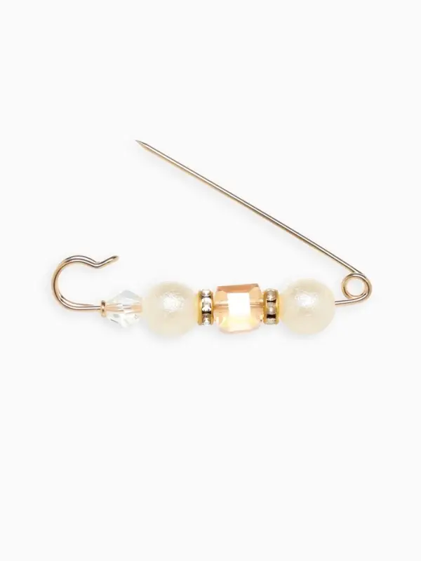 Булавка &laquo;Кубик&raquo;, 6.5 см, бело-коричневая в золоте