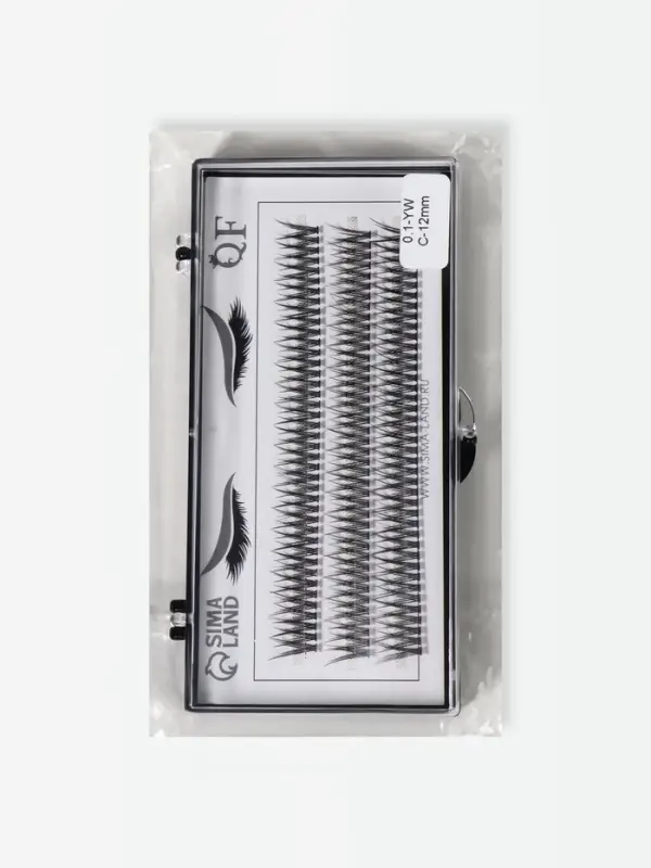 Набор накладных ресниц &laquo;Ласточкин хвост&raquo;, пучки, 12 мм, толщина 0.1 мм, изгиб С, 12 D