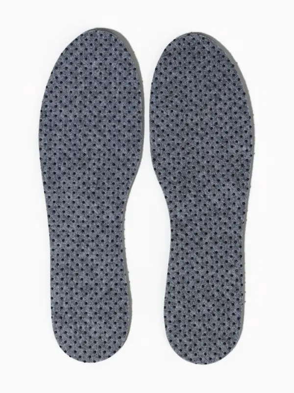 Стельки для обуви, утеплённые, универсальные, двухслойные, р-р RU до 46 (р-р Пр-ля до 46), 29 см, пара, серые