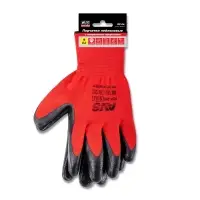 Перчатки нейлоновые с нитриловым покрытием МБС для точных работ (красно-черные) 1 пара AVS RP-06