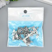 Металлический элемент, декоративная подвеска «Арт Узор. Ключ Венок с цветком», серебро, 4.7×1.9 см Металлический элемент, декоративная подвеска «Арт Узор. Ключ Венок с цветком», серебро, 4.7×1.9 см