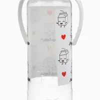 Бутылочка для кормления M&B &laquo;Люблю молоко&raquo;, классическое горло, с ручками, от 3 мес., 250 мл., белый