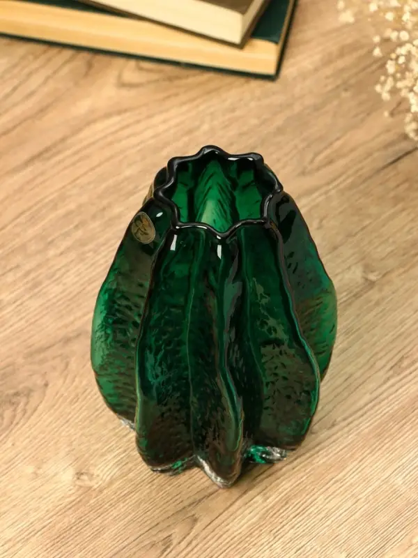 Ваза стекло настольная  Ваза стекло настольная "Кэли" 21х12х6 см, зелёный