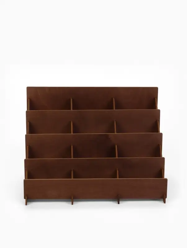 Подставка под открытки 12 ячеек, 34.5&times;23&times;25 см, толщина 3 мм, коричневый