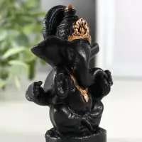 Фигура гипс "Ганеш" 9х8 см, черный Фигура гипс "Ганеш" 9х8 см, черный