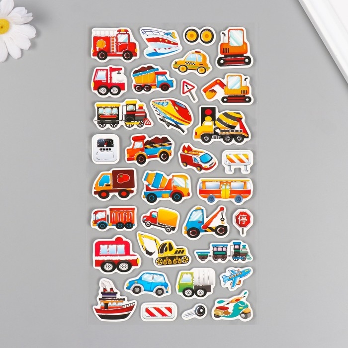 Наклейки для творчества бумага Наклейки для творчества бумага "Спецтехника" 15х30 см