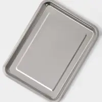 Противень, 40&times;30 см, h=2 см, AISI 410, толщина 0.4 мм, нержавеющая сталь, хромированный