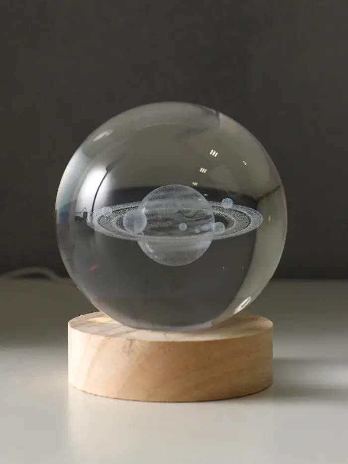 Сувенир стекло подсветка "Солнечная система" d=8 см подставка дерево, USB 8х8х9,5 см Сувенир стекло подсветка "Солнечная система" d=8 см подставка дерево, USB 8х8х9,5 см