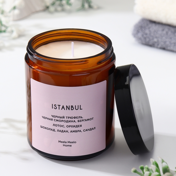 Свеча в банке ароматическая  Свеча в банке ароматическая "Istanbul", трюфель, смородина, бергамот, 250 мл
