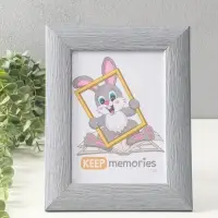 Фоторамка для фото 15х21 см "Luxe Elegance" пластик, серо-голубой, (пластик экран)