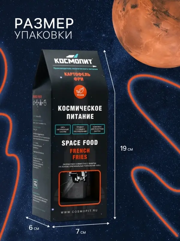Космическое питание &laquo;Картофель фри&raquo; в тюбике, 115 г