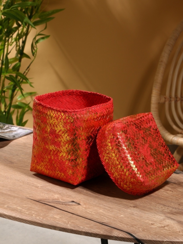 Корзинка плетеная Корзинка плетеная "Голден" 16х16х23 см, розовый