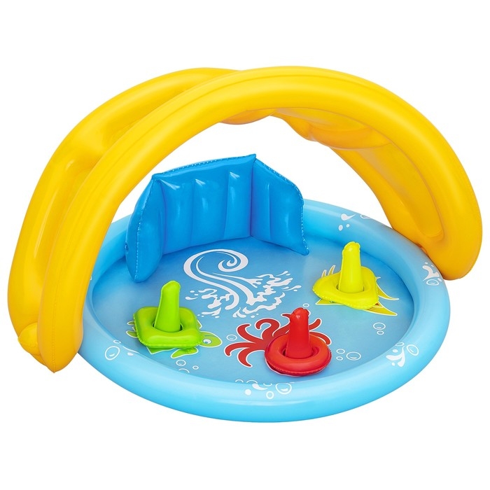 Бассейн надувной «Ракушка», 115 х 89 х 76 см, с навесом, от 6 месяцев, 52568 Бассейн надувной «Ракушка», 115 х 89 х 76 см, с навесом, от 6 месяцев, 52568