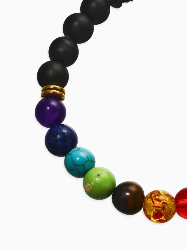 Браслет из бусин &laquo;Чакры. Планеты&raquo;, d=7 см, разноцветный, чёрный