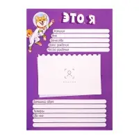 Папка-портфолио А4 &laquo;Астронавт&raquo;, Calligrata TOP, твердая обложка, на кольцах, молния вокруг, для школьника, 1 файл, 8 вкладышей