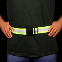 Пояс светоотражающий, эластичный, с фастексом, 57 - 101 см &times; 4.5 см, зелёный