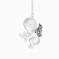 Ёлочная игрушка &laquo;Зимнее волшебство. Ангелочек с голубем&raquo; пластик, 10&times;7 см, белый