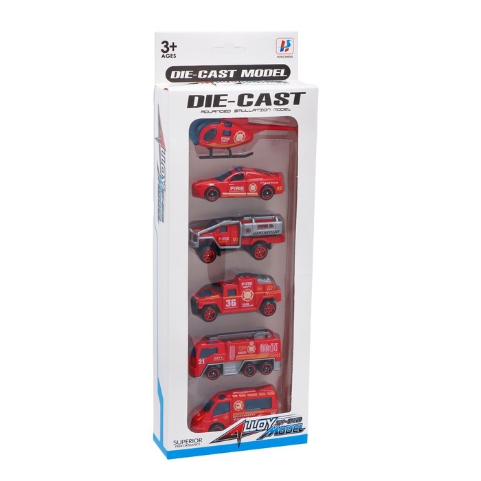 Набор металлических машин «Пожарная служба», 6 шт. Набор металлических машин «Пожарная служба», 6 шт.