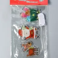 Светодиодная наклейка на окна "Дед Мороз с подарками" 0.5 м, 3 LED, CR2032x2, Т/БЕЛЫЙ