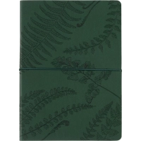 Блокнот Папоротники А5, 128л, клетка, обложка экокожа, с резинкой