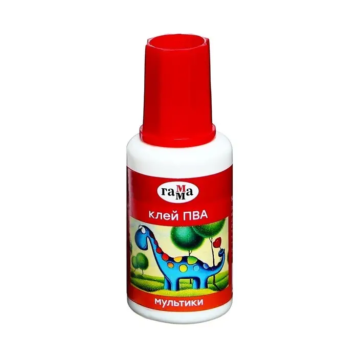 Клей ПВА Гамма &laquo;Мультики&raquo;, 20 г, с кисточкой