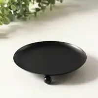 Подсвечник "Чашка на шариках" 14 см, черный