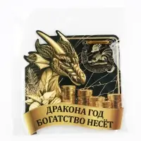 Подкова мини "Дракона год богатство несет", 7 х 10 см