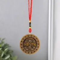 Подвеска металл, текстиль &laquo;Ба-гуа. Инь-ян, солнце и луна&raquo;, 2 стороны, 5.2&times;5.2&times;0.3 см